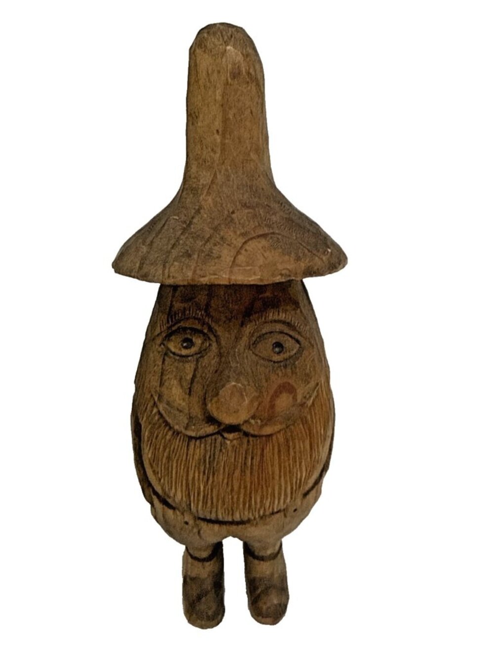 Wood Carved Hillbilly Gnome Primitive Folk Art 6 inch Stamped BJB